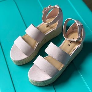 Light Pink Espadrille Wedges 7.5